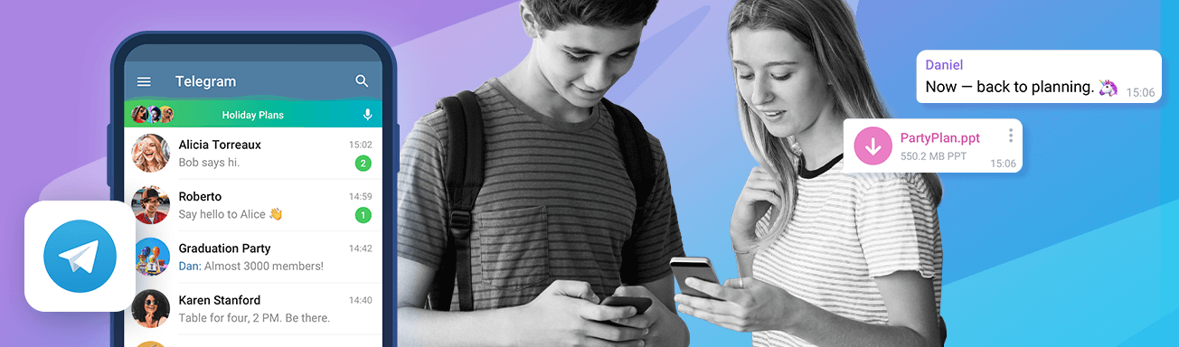 Hero Children using Telegram